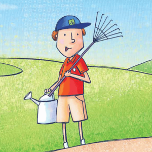 shane the greenskeeper_gordon the golf cart